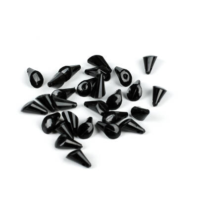 25 Gram - 17 mm, Siyah Renk Akrilik Boncuk, Kesik Piramit Model Boncuk, (25 gr - 42-45 Adet) - 4
