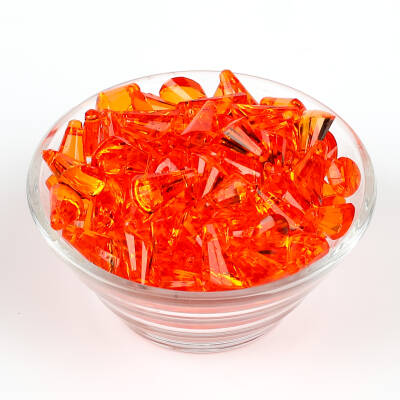 25 Gram - 17 mm, Turuncu Renk Akrilik Boncuk, Kesik Piramit Model Boncuk, (25 gr - 42-45 Adet) - 2