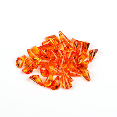 25 Gram - 17 mm, Turuncu Renk Akrilik Boncuk, Kesik Piramit Model Boncuk, (25 gr - 42-45 Adet) - 4