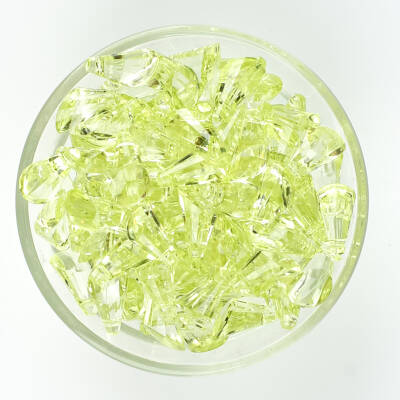 25 Gram - 17 mm, Yeşil Renk Akrilik Boncuk, Kesik Piramit Model Boncuk, (25 gr - 42-45 Adet) - 3