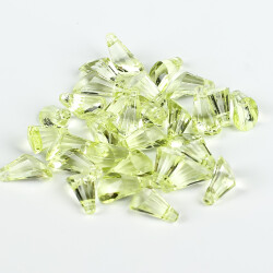 25 Gram - 17 mm, Yeşil Renk Akrilik Boncuk, Kesik Piramit Model Boncuk, (25 gr - 42-45 Adet) - 4