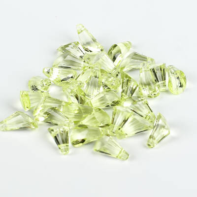 25 Gram - 17 mm, Yeşil Renk Akrilik Boncuk, Kesik Piramit Model Boncuk, (25 gr - 42-45 Adet) - 4