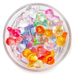 25 Gram - 18 mm, Karışık Renk, Kalp Akrilik Boncuk, Takı Ve Süs Boncuğu, (25 Gram - 12-13 Adet) - 2