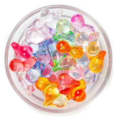 25 Gram - 18 mm, Karışık Renk, Kalp Akrilik Boncuk, Takı Ve Süs Boncuğu, (25 Gram - 12-13 Adet) - 2