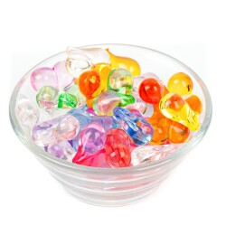 25 Gram - 18 mm, Karışık Renk, Kalp Akrilik Boncuk, Takı Ve Süs Boncuğu, (25 Gram - 12-13 Adet) - 3