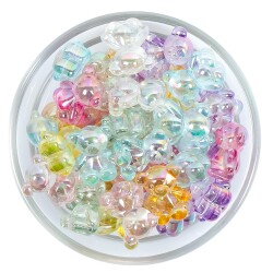 25 Gram, 19 mm Janjanlı Karışık Renk Ayıcık Plastik Boncuk, 1 Kalite Akrilik Boncuk (25 gram - 15 Adet) - 3