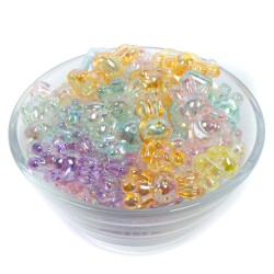 25 Gram, 25 mm Janjanlı Karışık Renk Tavşan Plastik Boncuk, 1 Kalite Akrilik Boncuk (25 gram - 15 Adet) - 2