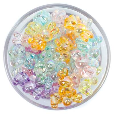 25 Gram, 25 mm Janjanlı Karışık Renk Tavşan Plastik Boncuk, 1 Kalite Akrilik Boncuk (25 gram - 15 Adet) - 3
