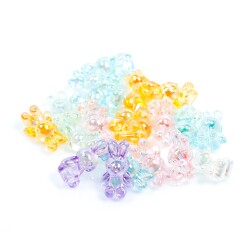 25 Gram, 25 mm Janjanlı Karışık Renk Tavşan Plastik Boncuk, 1 Kalite Akrilik Boncuk (25 gram - 15 Adet) - 4