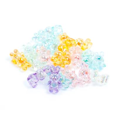 25 Gram, 25 mm Janjanlı Karışık Renk Tavşan Plastik Boncuk, 1 Kalite Akrilik Boncuk (25 gram - 15 Adet) - 4