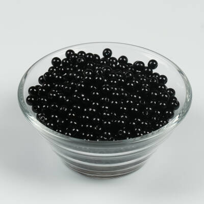 25 Gram - 5 mm Siyah Renk İnci Boncuk, Plastik inci Boncuk, 1. Kalite ( 25 Gram - 390-400 Adet ) - 2