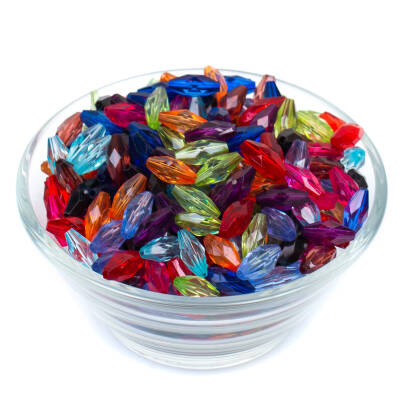 25 Gram - 5x12 mm Karışık Renkli Arpa Model Akrilik Plastik Boncuk, ( 25 gram - 160-165 Adet Arası ) - 2