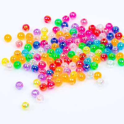 25 Gram - 6 mm Janjanlı Karışık Renkli Yuvarlak Plastik Boncuk, ( 25 gram - 240-250 Adet Arası ) - 3
