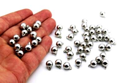 25 Gram - 6 mm Kulplu Boncuk, Nikel Renk, Plastik Boncuk. 1. Kalite ( 25 Gram - 175-180 Adet ) - 1