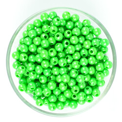 25 Gram - 6 mm, Yeşil Renkli, Yuvarlak Takı Ve Süs Boncuğu, 1.Kalite ( 25gr - 215-225 Adet Arası ) MR-03 - YF Hobi