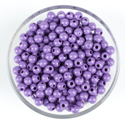 25 Gram - 6 mm, Lila Renkli, Yuvarlak Takı Ve Süs Boncuğu, 1.Kalite ( 25gr - 215-225 Adet Arası ) MR-05 - YF Hobi