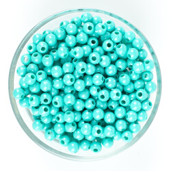 25 Gram - 6 mm, Turkuaz Renkli, Yuvarlak Takı Ve Süs Boncuğu, 1.Kalite ( 25gr - 215-225 Adet Arası ) MR-07 - YF Hobi