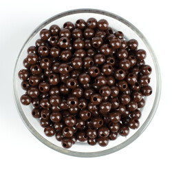 25 Gram - 6 mm, Kahve Renkli, Yuvarlak Takı Ve Süs Boncuğu, 1.Kalite ( 25gr - 215-225 Adet Arası ) MR-09 - YF Hobi