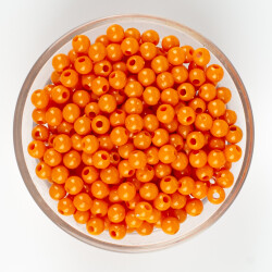 25 Gram - 6 mm, Turuncu Renkli, Yuvarlak Takı Ve Süs Boncuğu, 1.Kalite ( 25gr - 215-225 Adet Arası ) MR-15 - YF Hobi