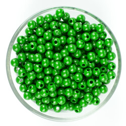 25 Gram - 6 mm, Çimen Yeşil Renkli, Yuvarlak Takı Ve Süs Boncuğu, 1.Kalite ( 25gr - 215-225 Adet Arası ) MR-16 - YF Hobi