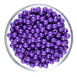 25 Gram - 6 mm, Mor Renkli, Yuvarlak Takı Ve Süs Boncuğu, 1.Kalite ( 25gr - 215-225 Adet Arası ) MR-19 - YF Hobi