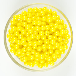 25 Gram - 6 mm, Sarı Renkli, Yuvarlak Takı Ve Süs Boncuğu, 1.Kalite ( 25gr - 215-225 Adet Arası ) MR-21 - YF Hobi