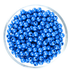 25 Gram - 6 mm, Mavi Renkli, Yuvarlak Takı Ve Süs Boncuğu, 1.Kalite ( 25gr - 215-225 Adet Arası ) MR-22 - YF Hobi
