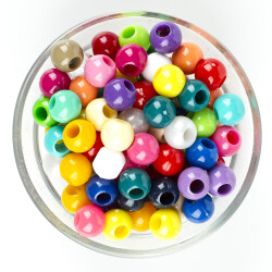 25 Gram - 10 Mm, Karışık Renkli, Yuvarlak Takı Ve Süs Boncuğu, 1.kalite ( 25gr - 47-50 Adet Arası ) PKR-03 - YF Hobi