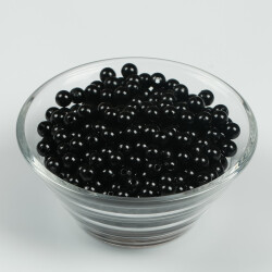 25 Gram - 6 mm Siyah Renk İnci Boncuk, Plastik inci Boncuk, 1. Kalite ( 25 Gram - 205-215 Adet ) - 2