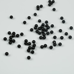 25 Gram - 6 mm Siyah Renk İnci Boncuk, Plastik inci Boncuk, 1. Kalite ( 25 Gram - 205-215 Adet ) - 3