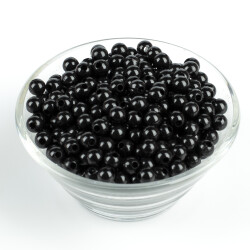 25 Gram - 6 mm, Siyah Renkli, Yuvarlak Takı Ve Süs Boncuğu, 1.Kalite ( 25gr - 215-225 Adet Arası ) MR-11 - 2