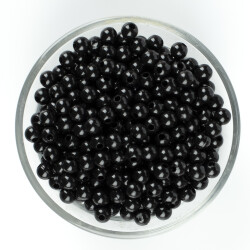 25 Gram - 6 mm, Siyah Renkli, Yuvarlak Takı Ve Süs Boncuğu, 1.Kalite ( 25gr - 215-225 Adet Arası ) MR-11 - YF Hobi