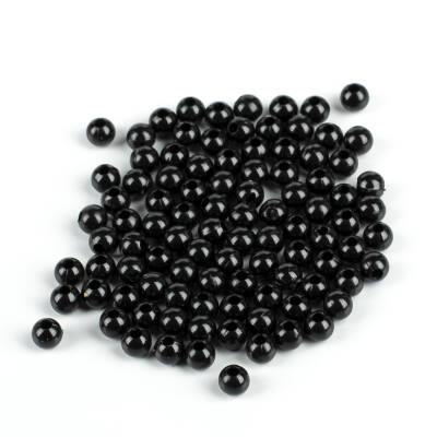 25 Gram - 6 mm, Siyah Renkli, Yuvarlak Takı Ve Süs Boncuğu, 1.Kalite ( 25gr - 215-225 Adet Arası ) MR-11 - 3