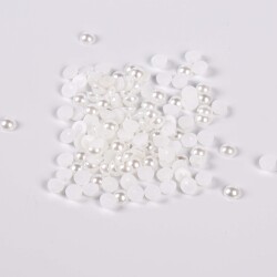 25 Gram - 6 mm Yuvarlak Yarım İnci Boncuk, Beyaz Renk Yarım İnci Plastik Boncuk,1. Kalite ( 25 Gram - 400-420 Adet ) - 4