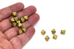 25 Gram - 7x9 mm Piramit Desen Boncuk, Altın Renk, Plastik Boncuk. 1. Kalite ( 25 Gram - 100-105 Adet ) - 3