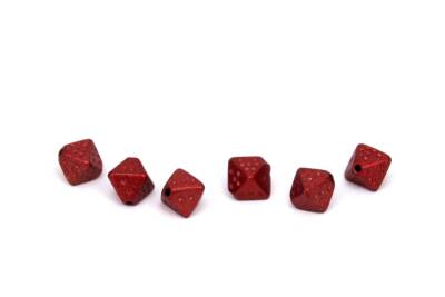 25 Gram - 7x9 mm Piramit Desen Boncuk, Kırmızı Renk, Plastik Boncuk. 1. Kalite ( 25 Gram - 100-105 Adet ) - 2