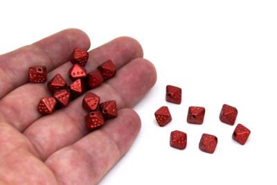 25 Gram - 7x9 mm Piramit Desen Boncuk, Kırmızı Renk, Plastik Boncuk. 1. Kalite ( 25 Gram - 100-105 Adet ) - 1