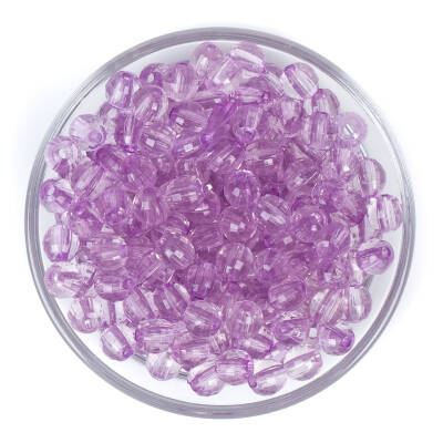 25 Gram - 8 mm Eflatun Renk Akrilik Boncuk, Takı Boncuğu, Çanta Yapım Boncuğu (25 Gram - 90-92 Adet Arası) - 2