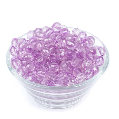 25 Gram - 8 mm Eflatun Renk Akrilik Boncuk, Takı Boncuğu, Çanta Yapım Boncuğu (25 Gram - 90-92 Adet Arası) - 1