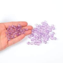 25 Gram - 8 mm Eflatun Renk Akrilik Boncuk, Takı Boncuğu, Çanta Yapım Boncuğu (25 Gram - 90-92 Adet Arası) - 4