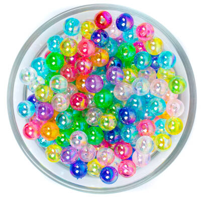 25 Gram - 8 mm Janjanlı Karışık Renkli Yuvarlak Plastik Boncuk, ( 25 gram - 90-95 Adet Arası ) - 1