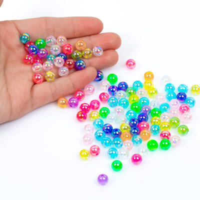 25 Gram - 8 mm Janjanlı Karışık Renkli Yuvarlak Plastik Boncuk, ( 25 gram - 90-95 Adet Arası ) - 4