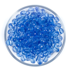 25 Gram - 8 mm Mavi Renk Akrilik Boncuk, Takı Boncuğu, Çanta Yapım Boncuğu (25 Gram - 90-92 Adet Arası) - 2