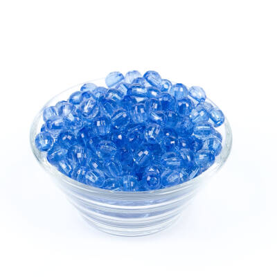 25 Gram - 8 mm Mavi Renk Akrilik Boncuk, Takı Boncuğu, Çanta Yapım Boncuğu (25 Gram - 90-92 Adet Arası) - 1