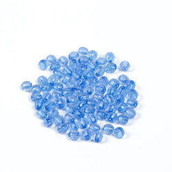 25 Gram - 8 mm Mavi Renk Akrilik Boncuk, Takı Boncuğu, Çanta Yapım Boncuğu (25 Gram - 90-92 Adet Arası) - 3