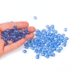 25 Gram - 8 mm Mavi Renk Akrilik Boncuk, Takı Boncuğu, Çanta Yapım Boncuğu (25 Gram - 90-92 Adet Arası) - 4