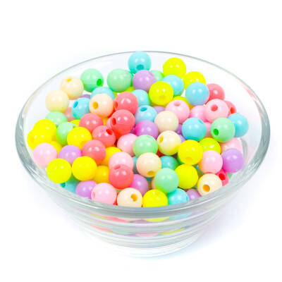 25 Gram - 8 mm Pastel Karışık Renkli Yuvarlak Plastik Boncuk, ( 25 gram - 90-95 Adet Arası ) - 2