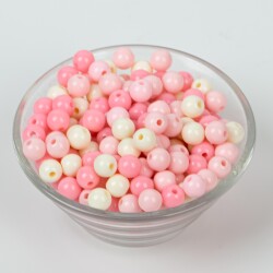25 Gram - 8 mm Pembe Tonları, Yuvarlak Plastik Boncuk, ( 25 gram - 85-90 Adet Arası ) - 2