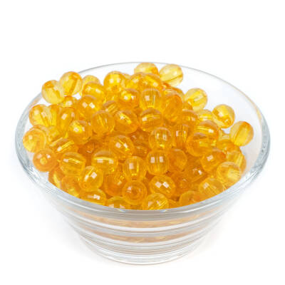 25 Gram - 8 mm Sarı Renk Akrilik Boncuk, Takı Boncuğu, Çanta Yapım Boncuğu (25 Gram - 90-92 Adet Arası) - 1