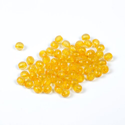 25 Gram - 8 mm Sarı Renk Akrilik Boncuk, Takı Boncuğu, Çanta Yapım Boncuğu (25 Gram - 90-92 Adet Arası) - 3